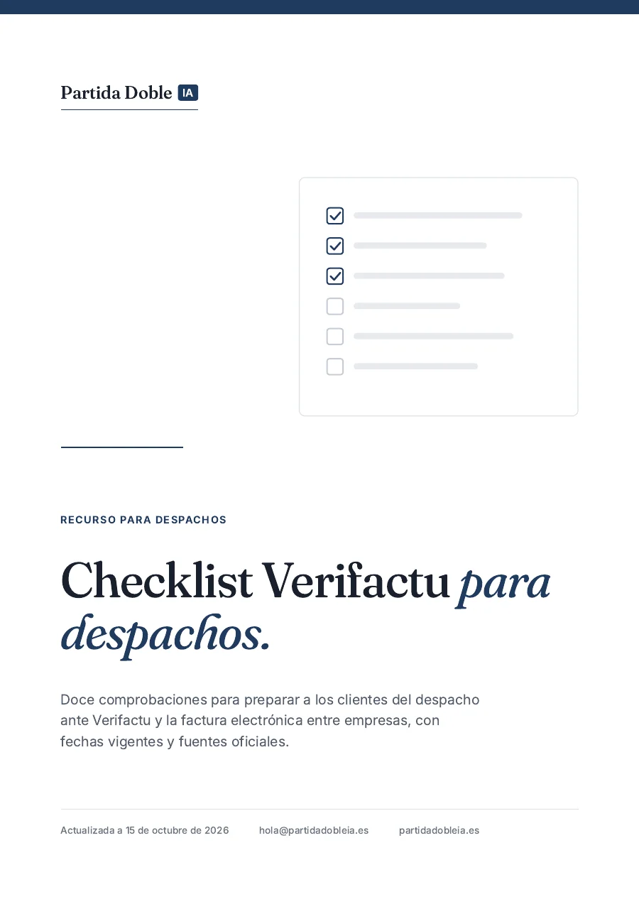 Portada de la checklist Verifactu de Partida Doble IA